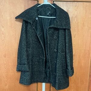 Women's Black Tweed Coat